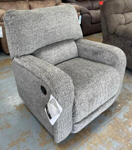 GREY SWIVEL GLIDER RECLINER