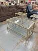 GLASS TOP COFFEE TABLE WITH (2) END TABLES - 2