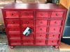 20-DRAWER RED ACCENT CABINET