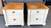 (2) TWO TONE END TABLES WITH DRAWERS