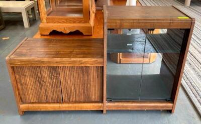 GLASS DOOR WOODEN MEDIA CABINET