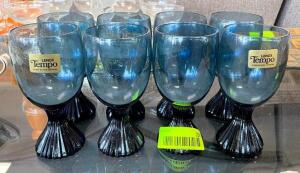 (8) HAND BLOWN CRYSTAL WINE GLASSES