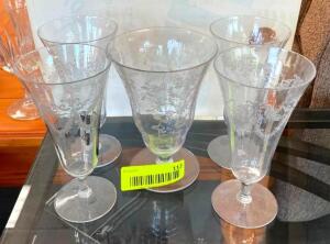 (5) DECORATIVE SUNDAE GLASSES