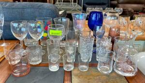 ASSORTED GLASSWARE AS SHOWN