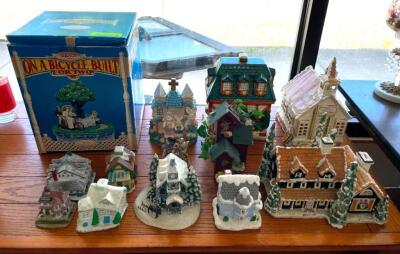 ASSORTED PORCELAIN HOUSES AS SHOWN