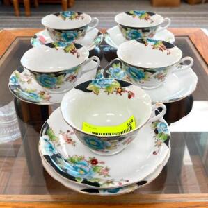 (5) DECORATIVE TEA CUPS