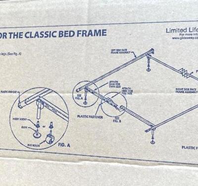 NAME: NEW TWIN/FULL 4 LEG FRAME WITH GLIDERS