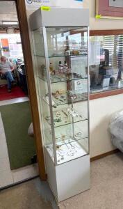 NAME: 16" X 16" X 75" DISPLAY CASE (MATERIALS NOT INCLUDED, NO KEY, UNLOCKED)