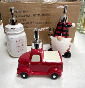 NAME: HOLIDAY SOAP DISPENSER SET