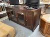 NAME: DARK BROWN 58" X 22" X 30" WOOD ENTERTAINMENT CABINET - 2