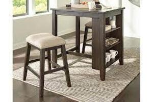 NAME: NEW 3-PIECE ASHLEY DESIGN Rokane Counter Height Dining Set