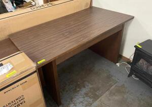 NAME: 60" X 30" X 30" BROWN WOOD DESK