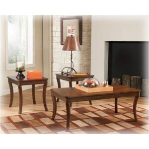 DEWEY WOODEN COFFEE TABLE WITH (2) END TABLES