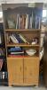 WOODEN BOOKCASE WITH ASSORTED BOOKS