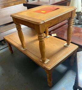 WOODEN COFFEE TABLE WITH END TABLE