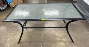 OUTDOOR PATIO TABLE WITH TEMPERED GLASS TOP