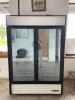 DESCRIPTION: TRUE TWO-SECTION REMOTE DISPLAY FREEZER W/ SWINGING GLASS DOORS (NOT IN WORKING CONDITION) BRAND/MODEL: TRUE GDM-49F REMOTE INFORMATION: - 2