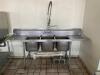 DESCRIPTION: 90" THREE-COMPARTMENT STAINLESS SINK SIZE: 90" X 24" LOCATION: STORE FRONT QTY: 1 - 2