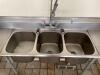 DESCRIPTION: 90" THREE-COMPARTMENT STAINLESS SINK SIZE: 90" X 24" LOCATION: STORE FRONT QTY: 1 - 3