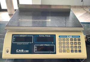 DESCRIPTION: 30 LB PRICE COMPUTING SCALE BRAND/MODEL: CAS S-2000 SIZE: 30 LB CAPACITY LOCATION: STORE FRONT QTY: 1