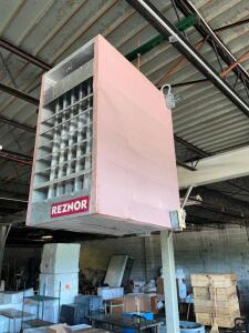 DESCRIPTION: REZNOR NATURAL GAS UNIT HEATER BRAND/MODEL: REZNORE INFORMATION: LADDER AND TOOLS REQUIRED FOR REMOVAL LOCATION: WAREHOUSE QTY: 1