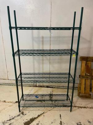 DESCRIPTION: 36" X 24" FOUR TIER COATED WIRE SHELF. SIZE: 36" X 24" X 72" LOCATION: WAREHOUSE QTY: 1