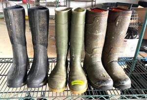 DESCRIPTION: (3) VARIOUS WATERPROOF BOOTS AS SHOWN LOCATION: LOADING DOCK QTY: 3