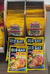 DESCRIPTION: (25) - CT. SET OF CRAWFISH BROIL AND CRAB CAKE MIX SIZE: SEE PHOTOS LOCATION: FRONT QTY: 1