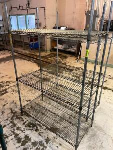 DESCRIPTION: 48" X 24" FOUR TIER WIRE RACK. INFORMATION: NO CONTENTS. SIZE: 48" X 24" X 72" LOCATION: WAREHOUSE QTY: 1