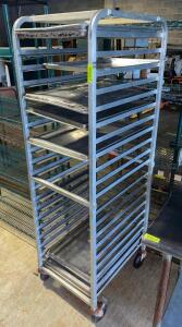 DESCRIPTION: TWENTY PAN FRONT LOAD TRAY RACK LOCATION: WAREHOUSE QTY: 1