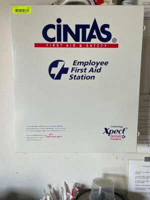 DESCRIPTION: CINTAS WALL MOUNTED FIRST AID STATION LOCATION: WAREHOUSE QTY: 1