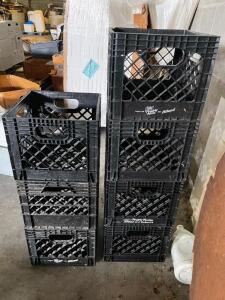 DESCRIPTION: (5) BLACK PLASTIC MILK CRATES. LOCATION: WAREHOUSE QTY: 1