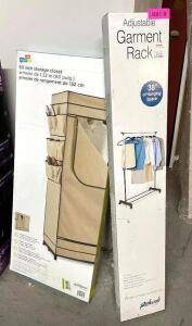 NAME: CLOSET SOTRAGE COMBO PACK - GARMENT RACK / STORAGE CLOSET