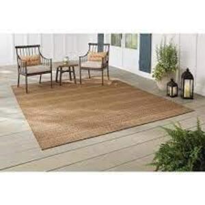 NAME: Natural Tan 5 ft. x 7 ft. Striped Indoor/Outdoor Area Rug