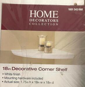 NAME: 18" DECORATIVE CORNER SHELF