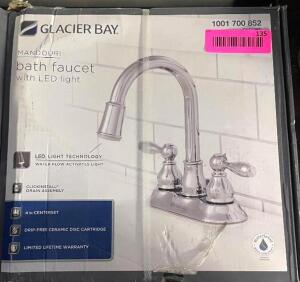 NAME: NEW GLACIER BAY Mandouri 4 in. Centerset 2-Handle LED High-Arc Bathroom Faucet in Chrome