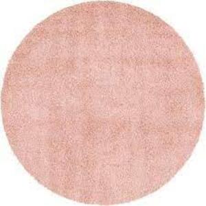 NAME: UNIQUE LOOM Davos Shag Dusty Rose Pink 3 ft. x 3 ft. Round Area Rug