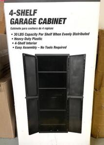 NAME: Hyper Tough Plastic 4-Shelf Garage Storage Cabinet, Black