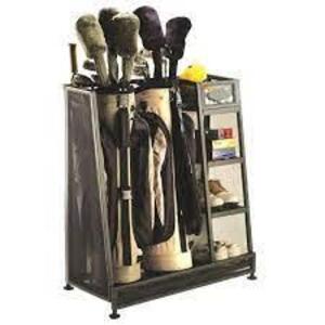 NAME: SUNCAST Black Steel Golf Club Organizer