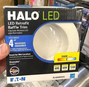 NAME: (8 PACK) HALO 4" LED RETROFIT BAFFLE TRIM