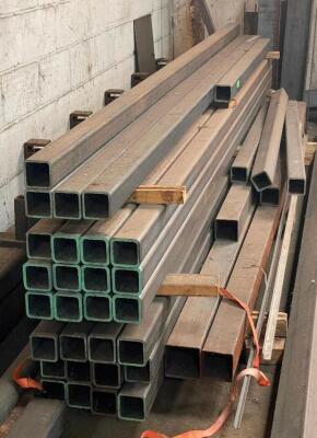 (36) - PC. OF SQUARE STEEL TUBING - MULTIPLE SIZES