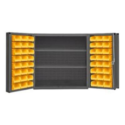 DESCRIPTION: (1) ENCLOSED BIN STORAGE CABINET BRAND/MODEL: DURHAM MFG #DC-243636-48-2S-95 INFORMATION: GREY RETAIL$: $981.29 EA SIZE: 36"H 36"W 24"D Q