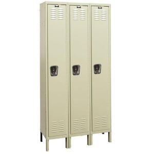 DESCRIPTION: (2) PREMIUM WARDROBE LOCKERS BRAND/MODEL: HALLOWELL INFORMATION: MARINE BLUE RETAIL$: $688.77 EA SIZE: 1 TIER, 3 OPENINGS QTY: 2