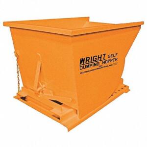 DESCRIPTION: (1) SELF-DUMPING HOPPER BRAND/MODEL: GRAINGER #8YA24 INFORMATION: ORANGE RETAIL$: $1238.28 EA SIZE: 20.4 CU FT CAPACITY QTY: 1