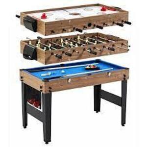 DESCRIPTION: (1) 3-IN-1 COMBO BRAND/MODEL: MD SPORTS #CB048Y21040 INFORMATION: AIR HOCKEY. FOOSBALL, AND POOL RETAIL$: $99.00 EA QTY: 1