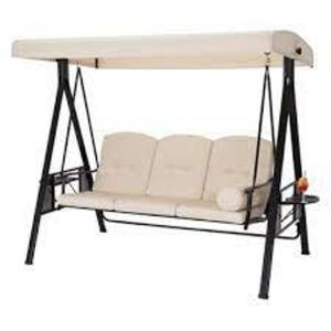 DESCRIPTION: (1) BELDEN PARK DAYBED SWING BRAND/MODEL: MAINSTAYS #MSD236247917046 INFORMATION: BEIGE RETAIL$: $294.00 EA SIZE: 3-PERSON QTY: 1