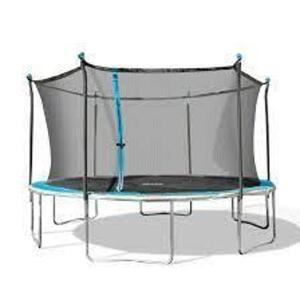 DESCRIPTION: (1) 14' TRAMPOLINE WITH SAFETY NETTING BRAND/MODEL: BOUNCEPRO #TR-0179FZ-168 INFORMATION: FLASHLIGHT ZONE ATTACHES EASILY UNDERNEATH JUMP