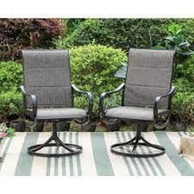 DESCRIPTION: (1) SWIVEL PADDED CHAIR BRAND/MODEL: PHI VILLA #E02GF115 INFORMATION: BLACK RETAIL$: $291.48 EA SIZE: BOX OF 2 QTY: 1