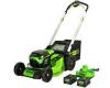 DESCRIPTION: (1) CORDLESS SELF PROPELLED LAWN MOWER BRAND/MODEL: GREENWORKS INFORMATION: GREEN RETAIL$: 599.99 SIZE: 21" QTY: 1