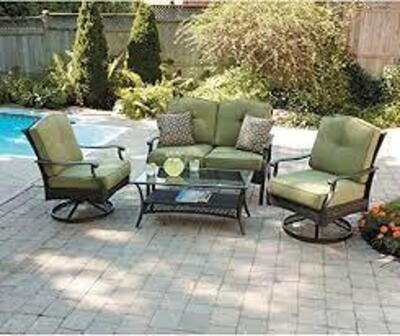 DESCRIPTION: (1) CONVERSATION SET BRAND/MODEL: MAINSTAYS INFORMATION: TUSCANY RIDGE RETAIL$: $700.00 EA SIZE: 4-PIECE QTY: 1